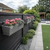 CASARIA Set of 2 Flower Boxes Weatherproof Poly Rattan 60x20x19cm Grey view 4