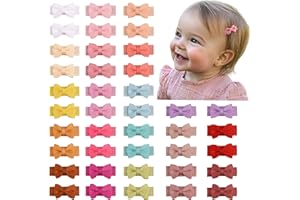 Ruyaa Mini Barrettes Baby Hair Clips for Infant Fine Hair, Newborn Hair Clips Tiny Barrettes Infant Barrettes Baby Girl,First Hair Tiny Baby Bows,Small Bows 40pcs