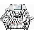 TOTES BABIES Shopping Cart Cover & Highchair Cover, Soft Cotton, with Phone Pouch, Black & White