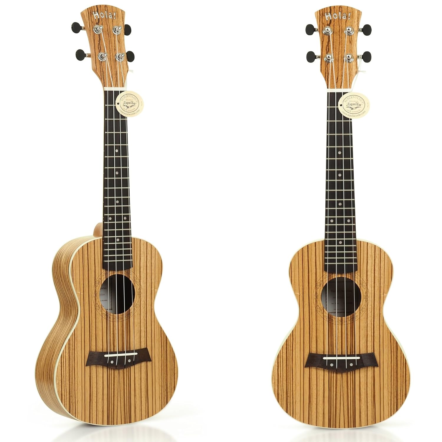 Hola! Music HM124ZW+ 24" Zebrawood CONCERT Ukulele Ukelele Uke
