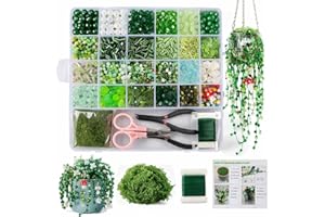 Beaded Plant Kits with Wire and Beads, All-in-One Green Glass Beaded Plant DIY Craft Kit with Tools & Instructions - Create Y