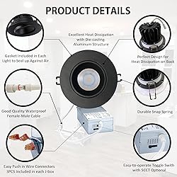 POPANU Canless Recessed Gimbal Downlight - Suitable