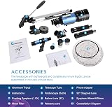 AOMEKIE 70mm Refractor Telescope 150X with Tripod Moon Filter Smartphone Adapter view 9