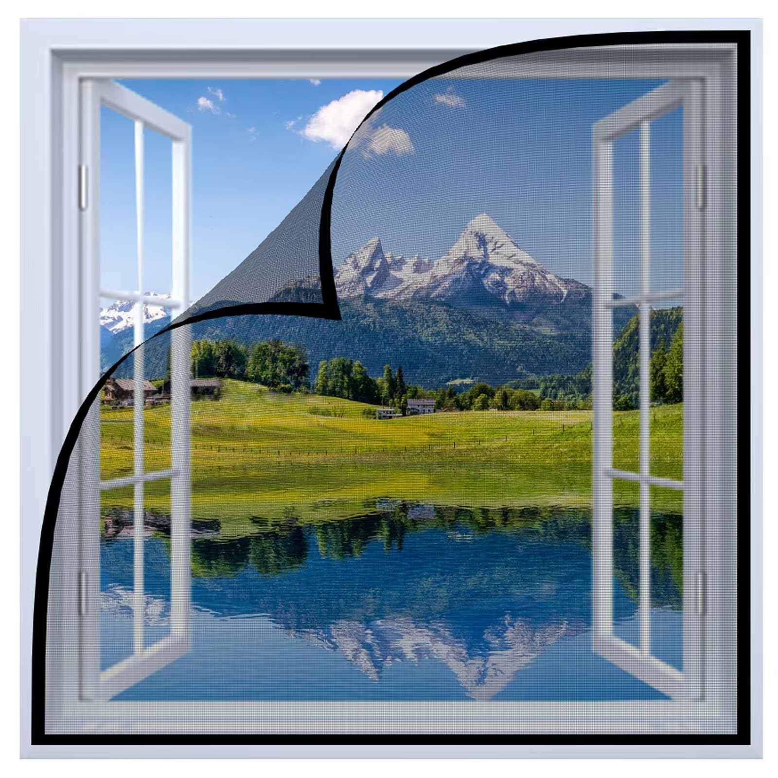 Keep Insects Out Mosquito Window Screen,60x70cm Window Fly Screen Net Window Mesh Insect Screen Window, Window Screens for Keeping Out Flies,Black