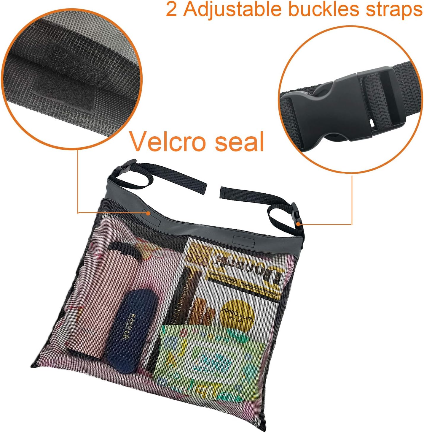 Wheelchair Bag Wheelchair Back Big Mesh Pocket Universal Wheelchair Back Pouch for Electric Wheelchairs, Manual Wheelchairs Lightweight and Easy to Use: Health & Personal Care