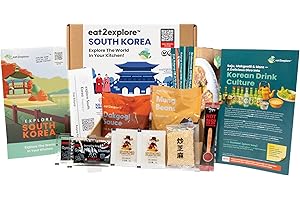 eat2explore Global Cooking Kit - Authentic Recipes, Essential Spices, Cultural Fun & Expert Drink Pairings. Perfect for Christmas Date Night or Dinner Parties. (SOUTH KOREA edition)