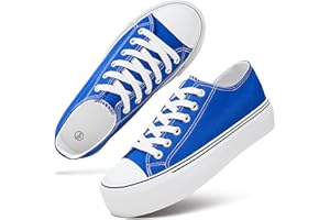 hash bubbie Platform Sneakers for Women White Platform Shoes Low Top Tennis Shoes Non Slip Black Fashion Canvas Sneakers
