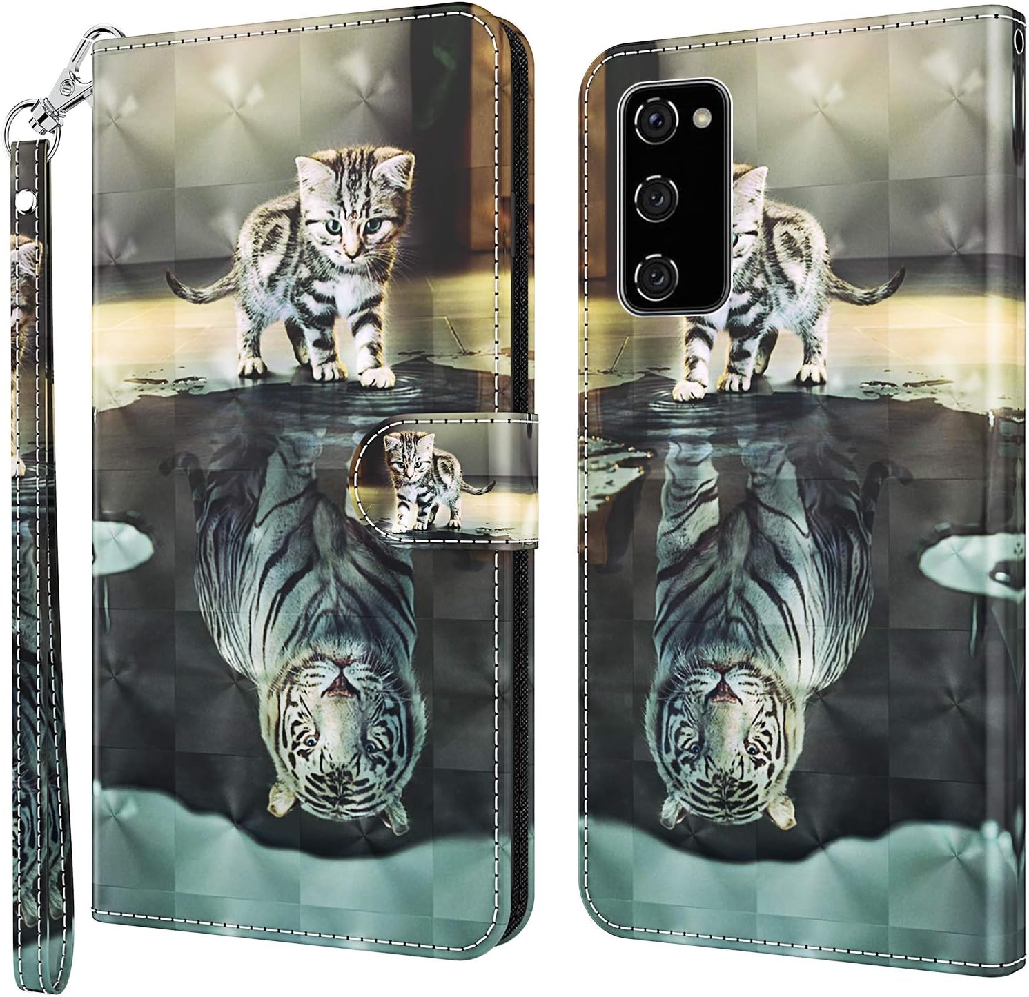 GLANDOTU Samsung Galaxy S20 FE/S20 FE 5G/S20 Lite Case Flip Wallet PU Leather Cover with Magnetic Button Standing Funstion Full-Body Protective Phone Cases - Image 3
