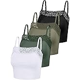 Bencailor 4 Pcs Womens Lace Cami Bralettes Spaghetti Strap Crop Tops Bandeau