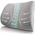 Xtra-Comfort Lumbar Support Cushion - Lower Back Pillow for Office Chair, Car, Men, Women, Gaming - Ergonomic Orthopedic Backrest Foam Roll and Adjustable Strap for Therapeutic Pain Relief