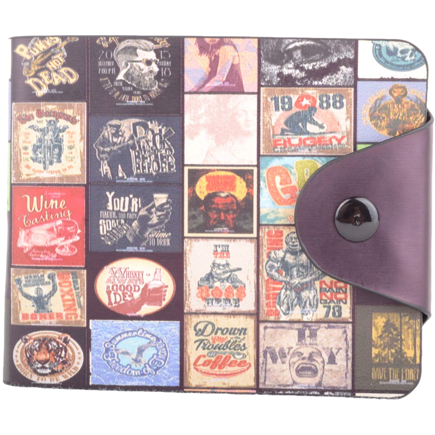 Mens Bi-Fold Printed Money/Credit Card/Travel Card Holder/Wallet - Multi-Poster