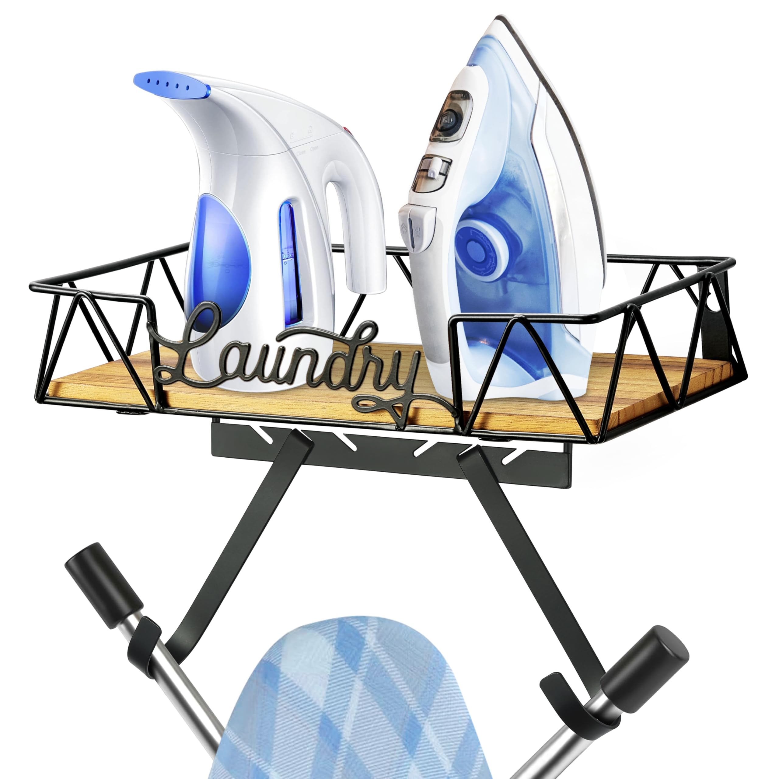 Photo 1 of PERFNIQUE Ironing Board Holder Wall Mount, Ironing Board Hanger, Iron Board Wall Mount(T&V Shaped), Iron Storage, Laundry Room Organization&Farmhouse Laundry Room Decor