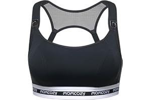 Momcozy Nursing Bras for Breastfeeding, FB011 Low-Impact Nursing Sports Bra Support Maternity Pregnancy Padded Wireless Bra