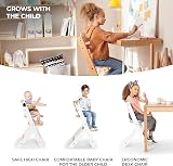 Kinderkraft ENOCK 3 in 1 Wooden Highchair White Beech 6m-10y Adjustable view 3