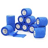 OK TAPE Self Adherent Cohesive Bandages Wrap - 12Packs, 2" x 5 Yards, Non-Woven Self Adhesive Bandage Wrap for Thumb, Finger, Wrist, Ankle, Vet Wrap Bandages Tape (Sapphire Blue)