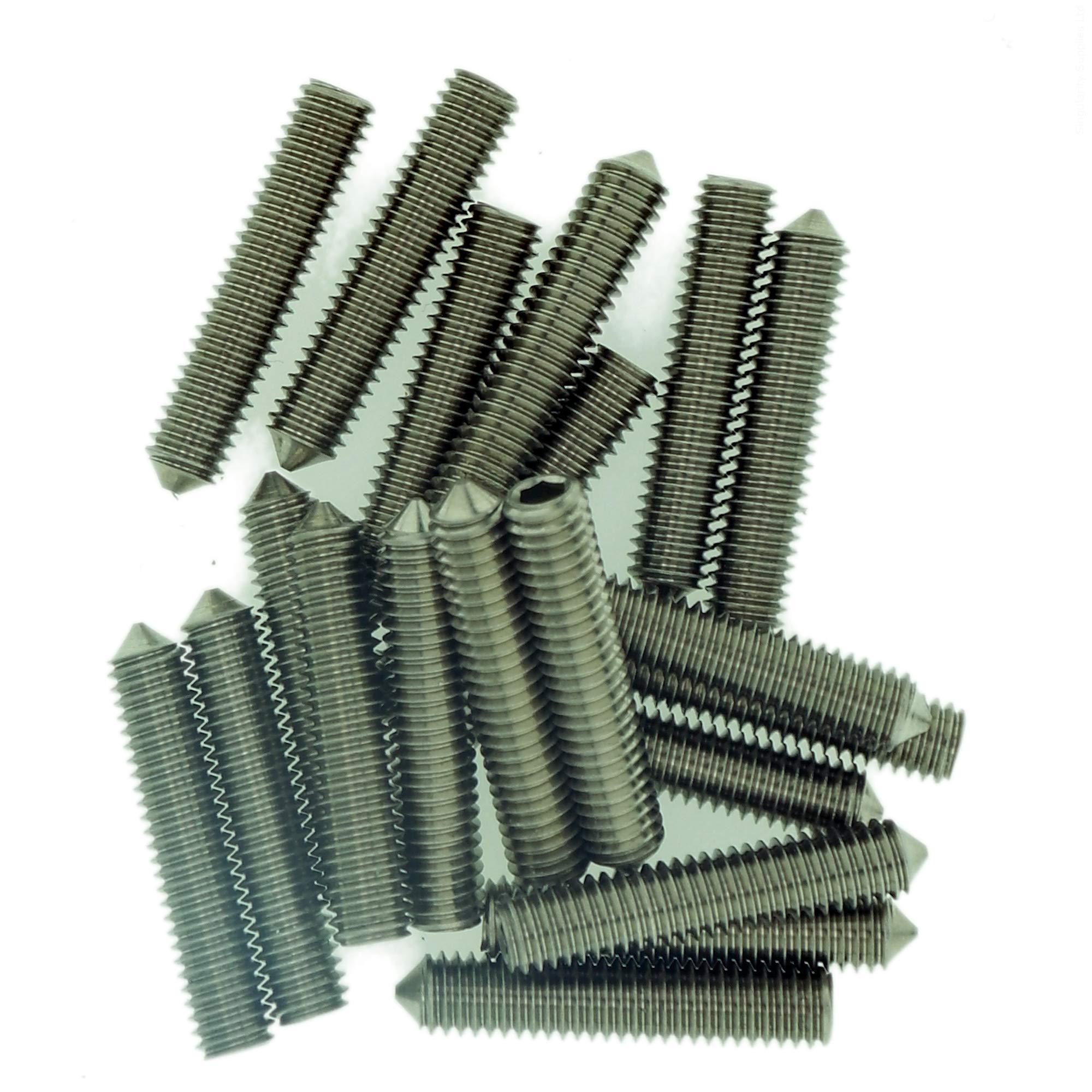 M2 (2mm x 14mm) Hex Socket Grub Screw (Cone Point) - Stainless Steel (A2) (Pack of 20)