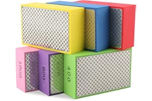 6-Piece Sanding Blocks, Diamond Hand Polishing Pads Sanding Blocks Polishing Pads for Stone Ceramic Tile Glass Grinding Trimm