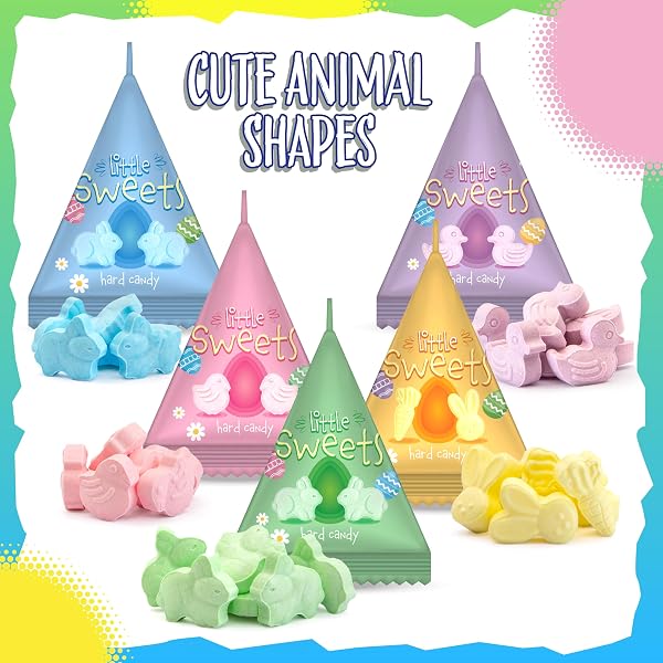 EASTER CANDY, EASTER EGGS FILLERS, HARD CANDY, 24 MINI PACKS