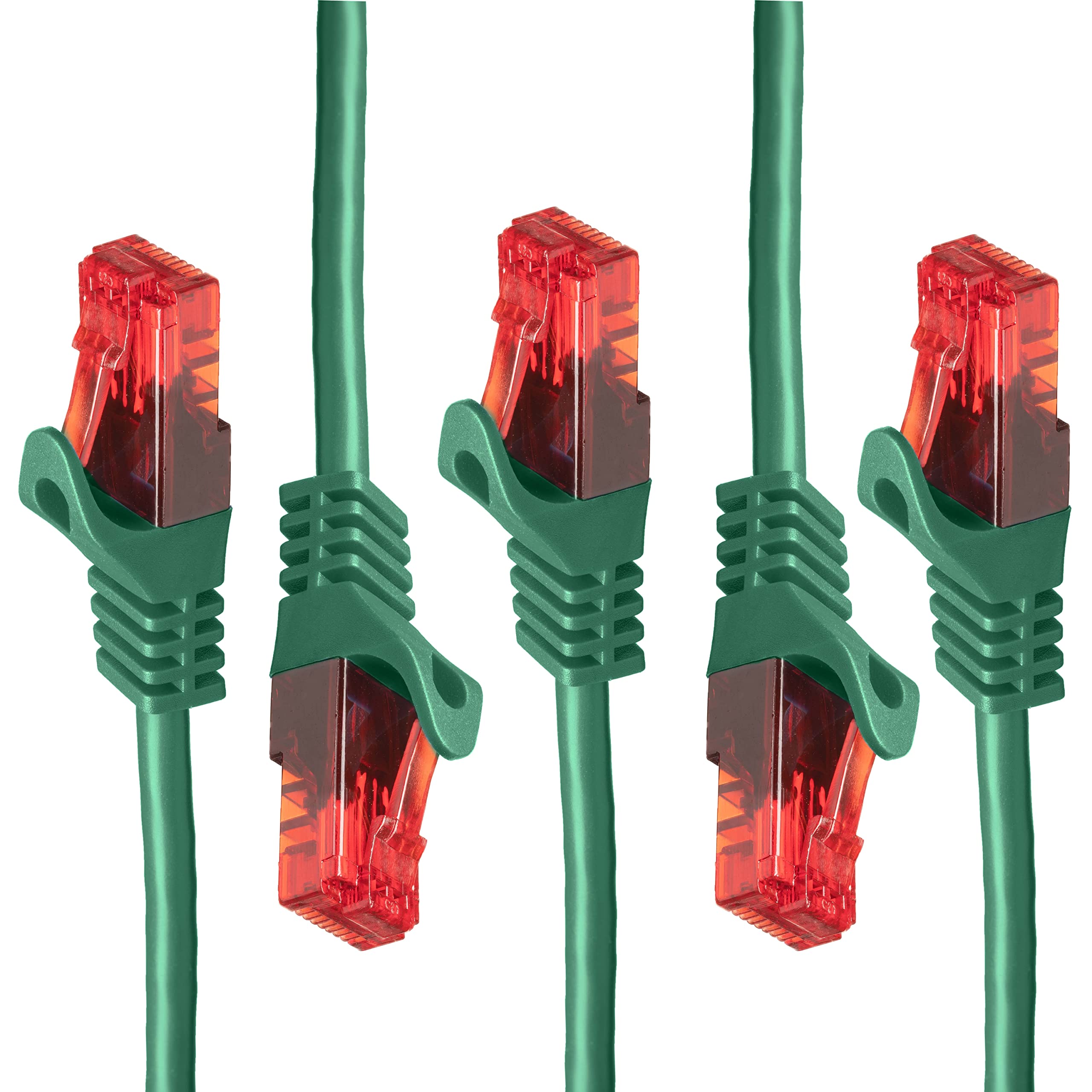 BIGtec Cat.5e Gigabit Ethernet network cable - RJ45 - 1000 Mbits / s, suitable for Switch, DSL connections, connections, router, modem and WAP 0,15m Green