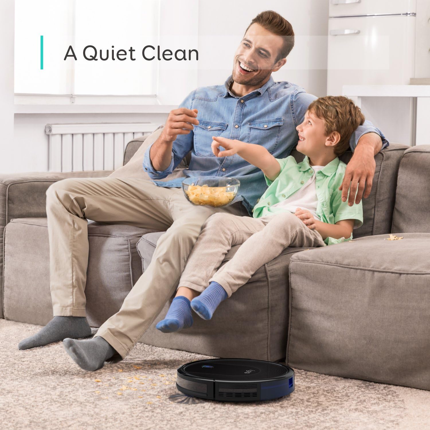 eufy by Anker, BoostIQ RoboVac 30, Robot Vacuum Cleaner, Upgraded, Super-Thin, 1500Pa Suction, Boundary Strips Included, Quiet, Self-Charging Robotic Vacuum, Cleans Hard Floors to Medium-Pile Carpets -