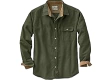 Legendary Whitetails Men's Buck Camp Flannel, Long Sleeve Plaid Button Down Casual Shirt, Corduroy Cuffs