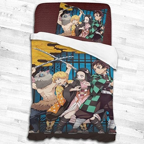 Amazon Co Jp 寝具セット 鬼滅の刃 布団カバー 枕カバー 洗い替え 寝具カバーセット四季適用 寝具2枚セット 55 X 柄付き ホーム キッチン