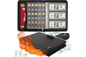HAVENMINDS Coin Collection Book with Lock,Fireproof Holders for Collectors,300 Pockets Coin Collection Supplies & 72 Sleeves Currency Storage Case,Coin Organizer Collecting Album for Bill,Pennies,Quarters,Stamp