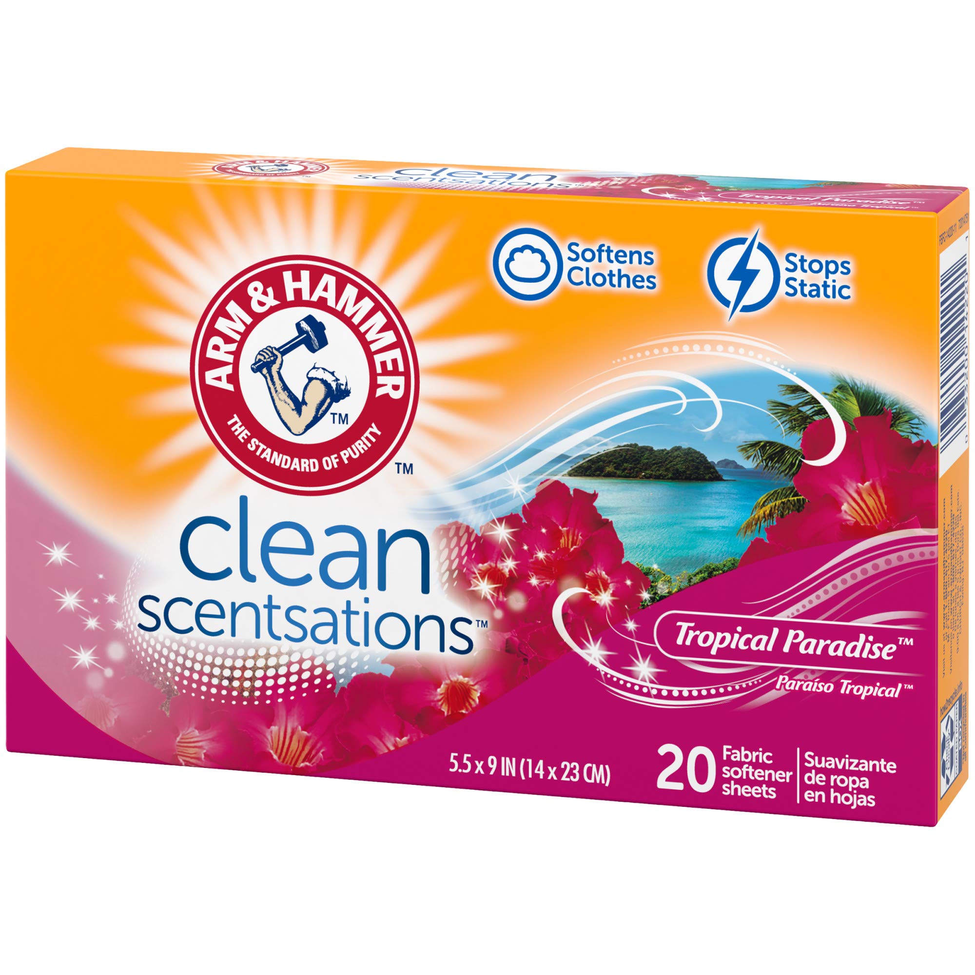 ARM & HAMMER Fabric Softener Sheets, 20 sheets, Tropical Paradise