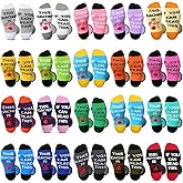 Panitay 20 Pairs Teacher Appreciation Gifts Funny Teacher Socks for Women Off Duty Crew Nurse Socks Thank You Gift