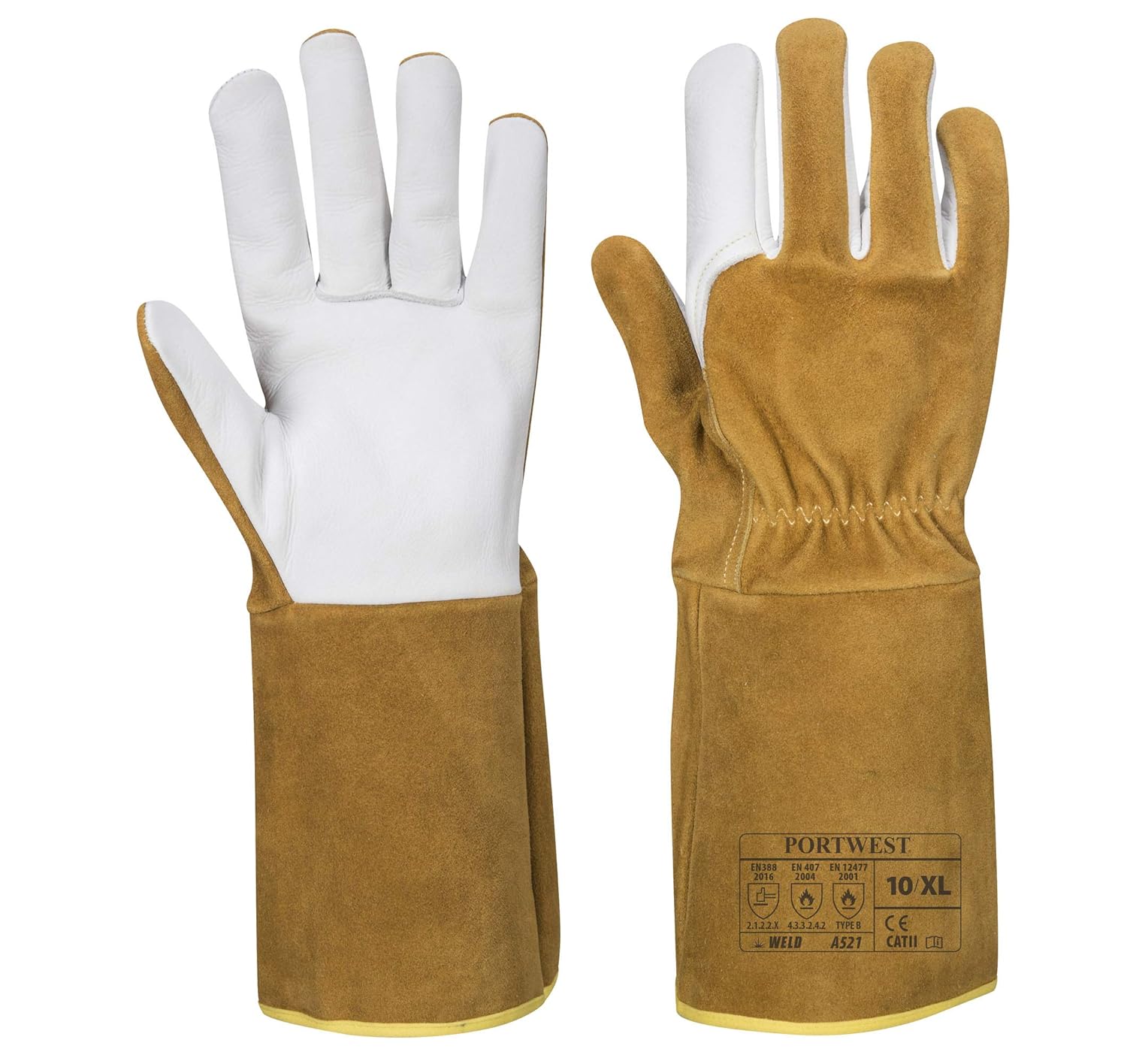 Portwest TIG Ultra Welding Gauntlet, Size: XL, Colour: Brown, A521BRRXL, XL (1er Pack)