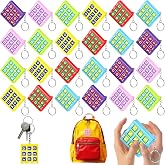 Zomiboo 24 Pcs Tic Tac Toe Game Keychains Party Favor for Kids 4-8, 6 Color | Treasure Classroom Prize for Kids 8-12 Birthday Goodie Bags Stuffers Halloween Treats Non Candy Chest Carnival Box Toys Gift