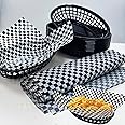 250 Checkered Deli Liners And 30 Red Fast Food Baskets, 8.9 X 5.6 X 1.5