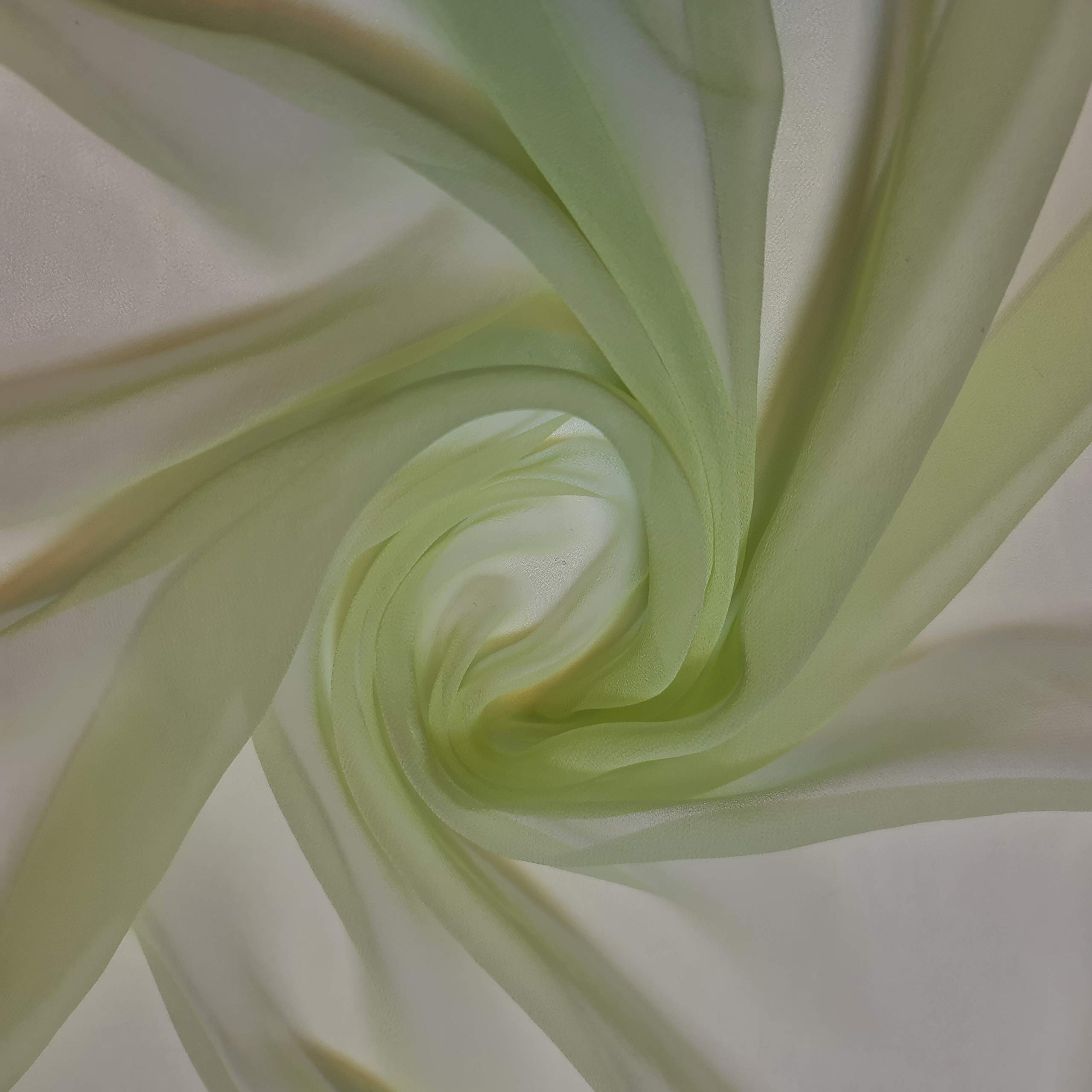 100% Polyester Moss Crepe Chiffon Sheer Decor Drape Dress Fabric 44" (2 Meter, Flo Mint Green)