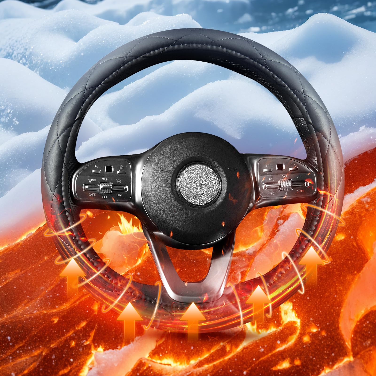 Photo 1 of *USED*
Heated Steering Wheel Cover - WARMITORY Luxury Steering Wheel Heater, 12V Quick Hand Warmer, 14.5-15 inches (Leatheret PU) (Jade Black)