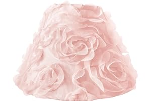 Sweet Jojo Designs Pink Floral Rose Lamp Shade - Solid Light Blush Flower Luxurious Elegant Princess Vintage Boho Shabby Chic Luxury Glam High End Roses