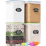 Extra Large Plastic Food Storage Containers with Lids 175oz, For Flour & Sugar - Air tight Kitchen & Pantry Organization Bulk