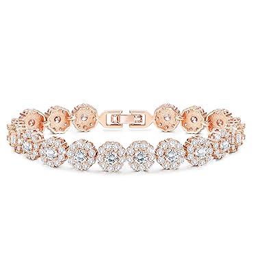 Milacolato Armband Damen Rosegold Tennisarmband Zirkonia Kette Rosegold Vergoldet mit Zircon Kristall 19cm