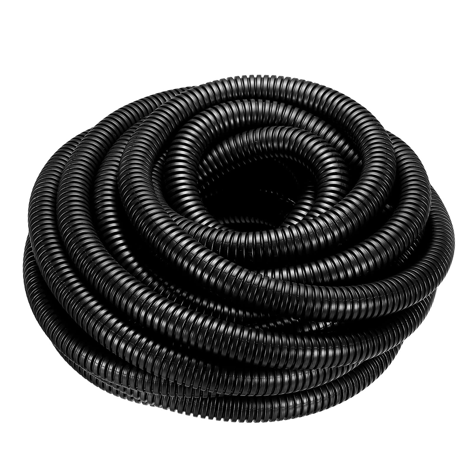 DMiotech 18mmx15mmx9m PVC Non-Split Corrugated Tubing Indoor Outdoor Cord Management for Wrap Tidy Office Garden