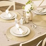 HEYOMART Round Placemats Set of 6 38cm Glitter Braided Woven Heat Resistant view 4