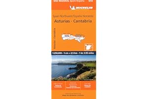 Michelin Map Spain: Northwest, Asturias, Cantabria Map 572