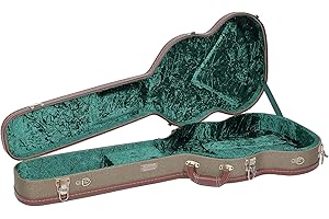 Crossrock Vintage Style Wood case for SG Electric Guitars with Removable Shoulder Straps-Green(CRW700SGGN)