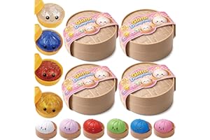 Glitter Dumpling Squishy - 2026 New Bun Squeeze Stress Relief Ball with Steamer Box (Random) (Random)