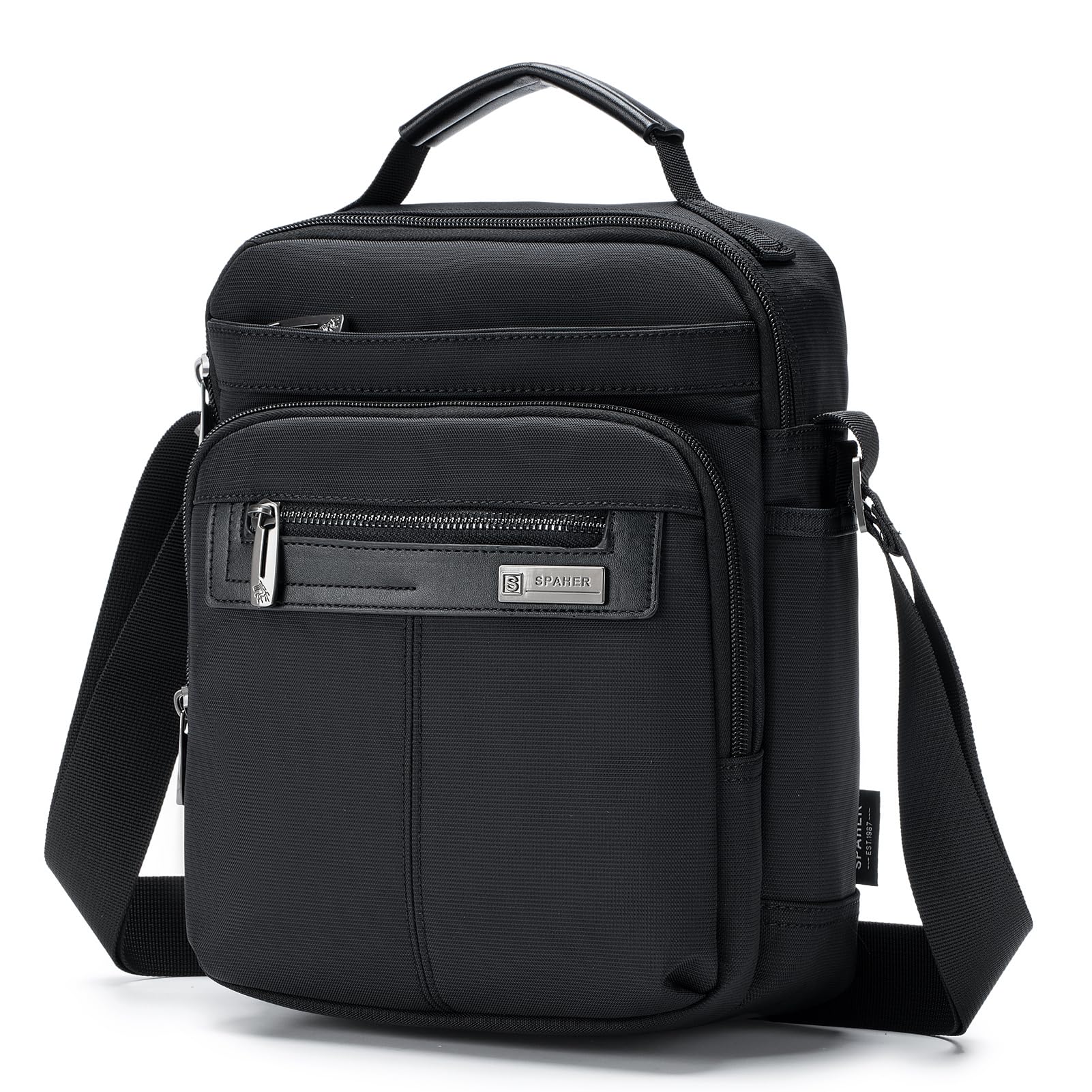SPAHER Men Handbags Shoulder Bags Messenger Business Bag Crossbody Satchel Sling Waterproof Travel Bag Daily Man Bag Gift with Adjustable Shoulder Strap for Ipad 9.7 Inch