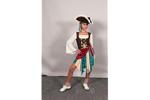 Morph Pirate Captain Girls Costume, Kids Pirate Costumes, Halloween Costumes for Girls, Bucaneer Halloween Costume Kids