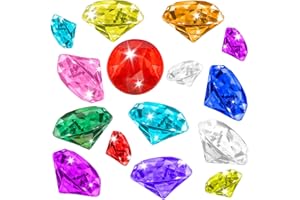 LEISLAM Diving Gems Pool Toys, 15 PCS Colorful Big Diamond Pool Diving Toy for Kids Ages 4-8 8-12, Sinking Swimming Pool Toys, Underwater Swimming Toys Water Games Gifts for Kids Summer Pool Party Favors