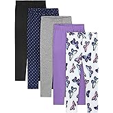 Resinta 5 Packs Toddler and Baby Girls Leggings Pants Full Length Cotton Basic Leggings Stretchy Soft Leggings Tights Pants