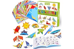 hapray Origami Kit for Kids Ages 5-8 8-12, with Guiding Book, 98 Sheets Paper with 47 Patterns, DIY Art and Craft Projects, Beginners Children's Day Gift Boy Girl
