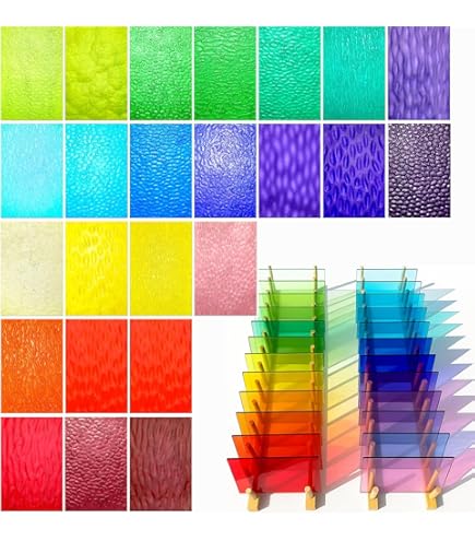 Purple Stained Glass Sheets Wissmach Stained Glass Sheet - Green English Muffle (8"x6" - 3mm Thick) By BiNARi Glass Studio Clear Stained Glass Sheets 10 thumbnail image