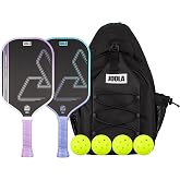 JOOLA Heat Vision Pickleball Paddles Set of 2 - Includes: 2 Pickleball Paddles, 4 Balls &amp; Sling Bag - Lightweight USAPA Approved Carbon Fiber Paddle, Heat-Pressed Handle for Extra Stability, NFC Chip