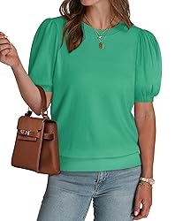 Green Sweater Tops for Women Trendy Spring Summer